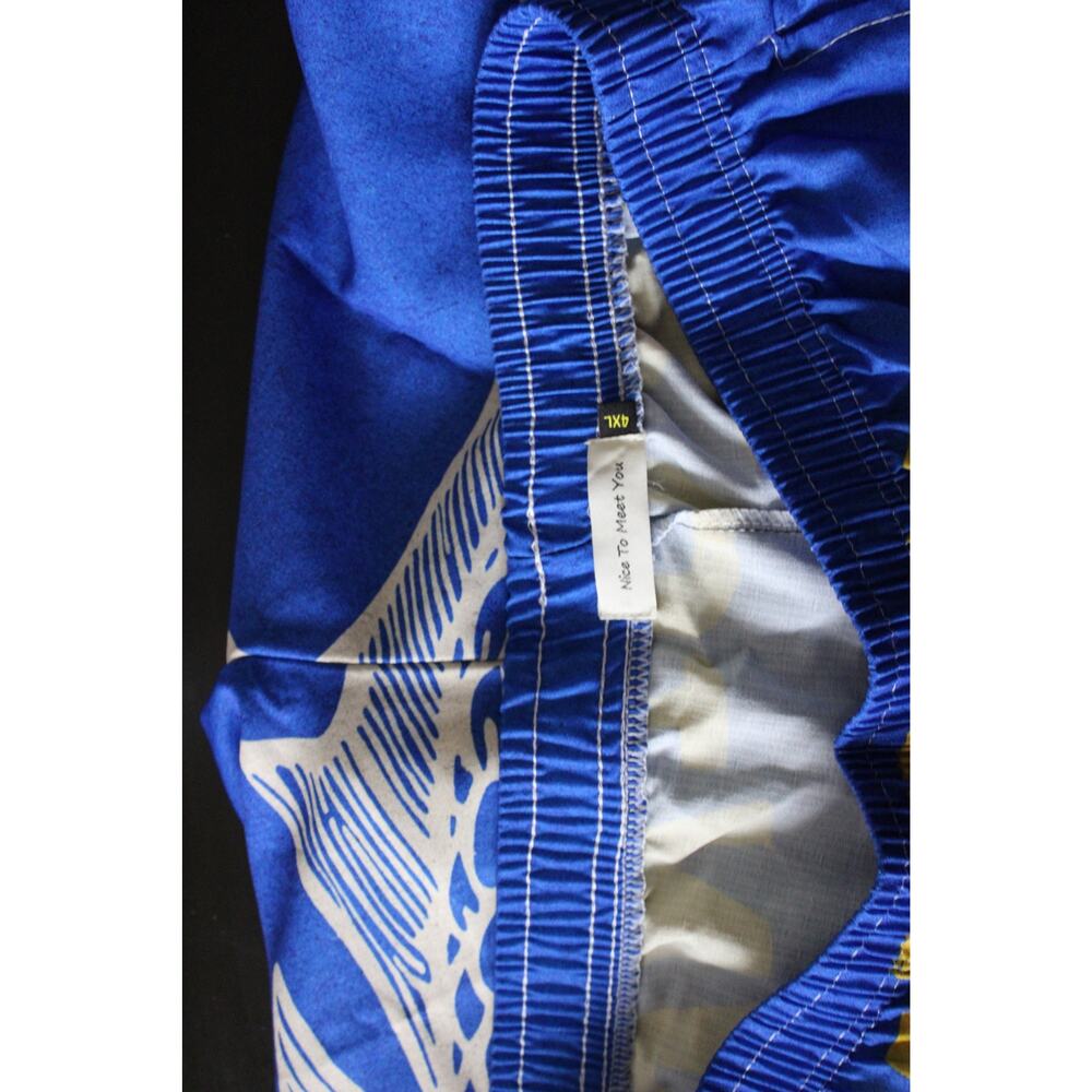 Blue Sardines Print Wide Leg Palazzo Pants  | XL Fit - Picture 3 of 7